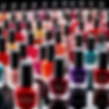 Artistic Display of Nail Polish Bottles Stylish nail polish bottles arranged in an artistic manner