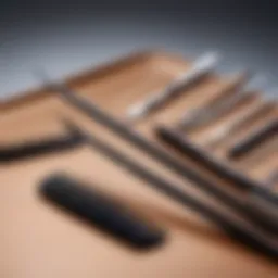 Natural eyebrow shaping tools arranged elegantly