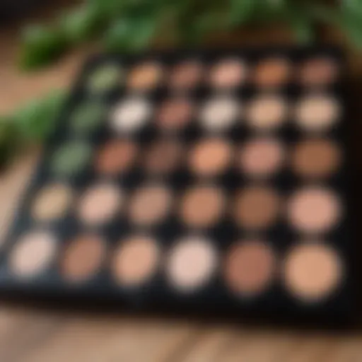 Natural makeup palette featuring earthy tones