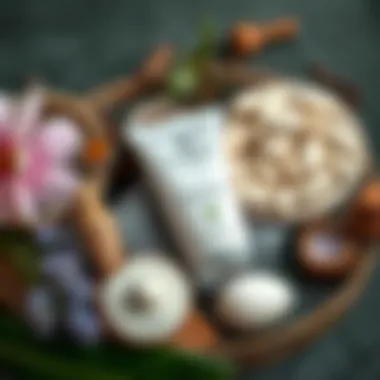 Essentials of Nature: Skincare Ingredients Aesthetic depiction of natural skincare ingredients