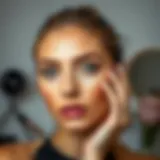 Natural makeup application showcasing a soft glow