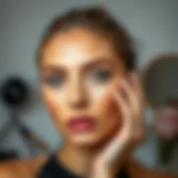 Natural makeup application showcasing a soft glow