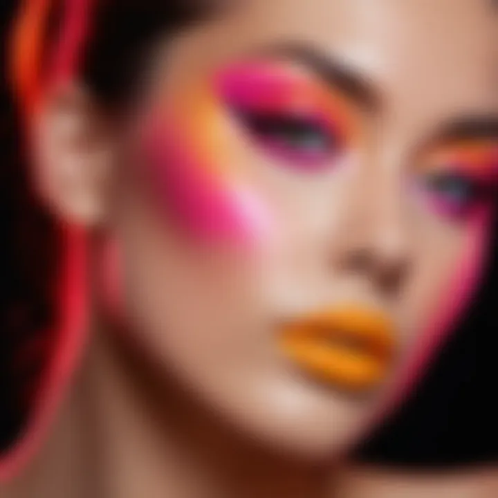 Dramatic neon makeup look for a special event