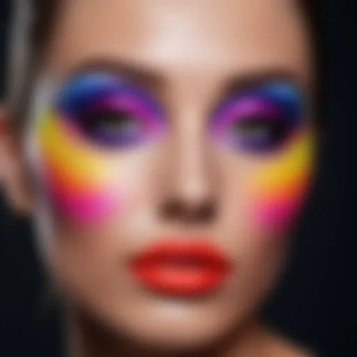 Vibrant neon makeup with artistic application