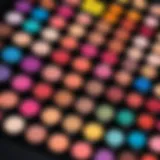 A creative makeup palette showcasing vibrant colors