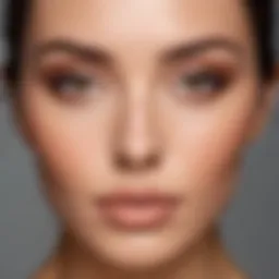 Soft natural makeup showcasing nude tones on a serene face