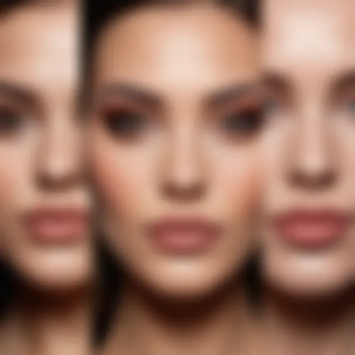 Visual representation of makeup techniques for different face shapes