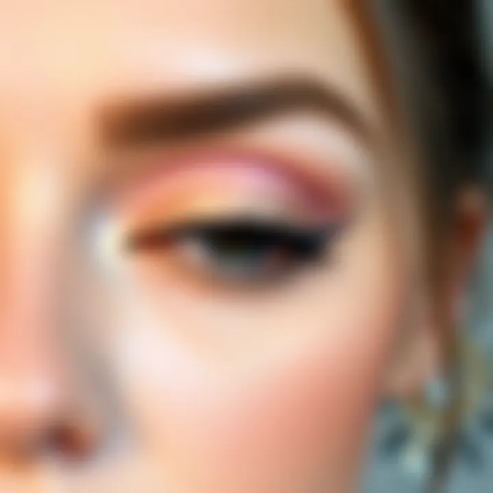 Soft pastel eyeshadow application on eyelids