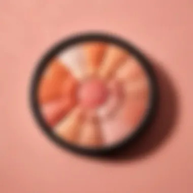 Palette of peach-based cosmetics for a natural application