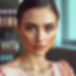 Elegant peach makeup look