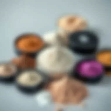 Display of popular powder types with their characteristics