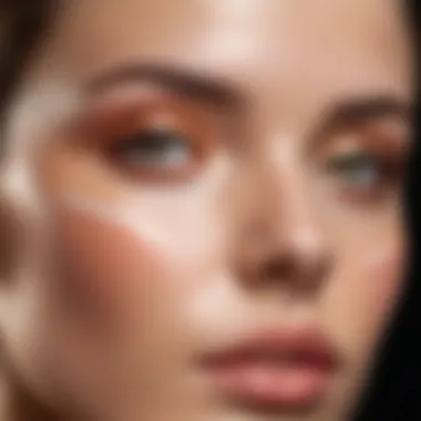 A close-up view of radiant skin showcasing the effects of highlighter.