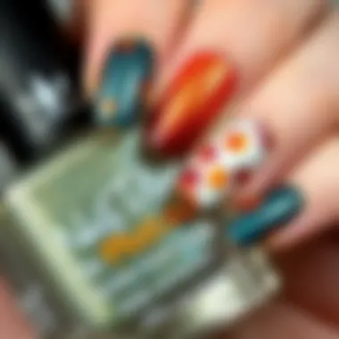 Seasonal Nail Art Inspirations Autumn-themed nail art featuring rich seasonal colors