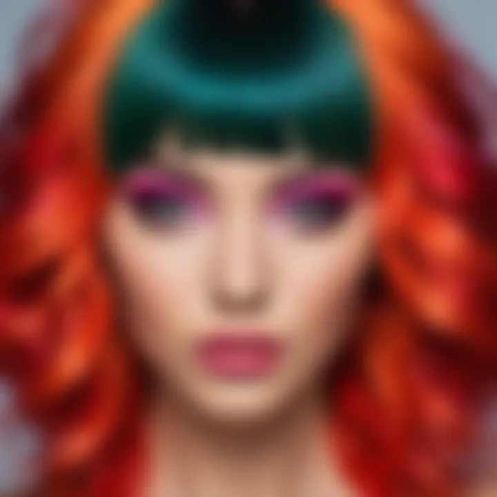 Colorful hair makeup styles showcased