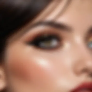 Close-up of hair makeup techniques