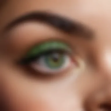 Essential products for green eye makeup.