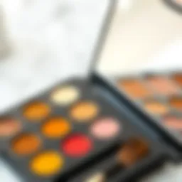 Makeup palette showcasing shades suitable for yellow undertones