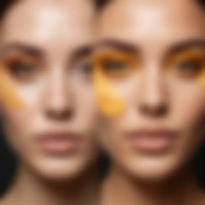 Different skin tones with corresponding yellow undertone foundations