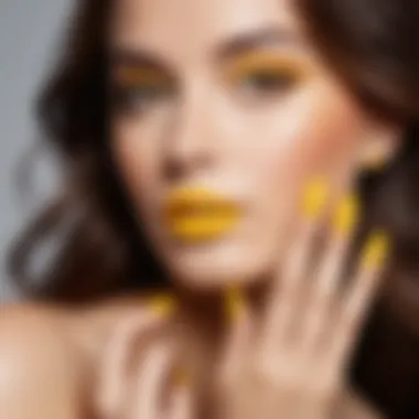 Vibrant yellow nail polish shades displaying variety