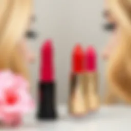 Elegantly displayed lipstick shades suitable for blondes