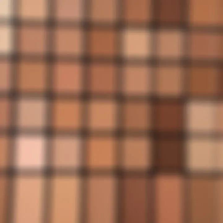 A close-up of different foundation swatches on skin.