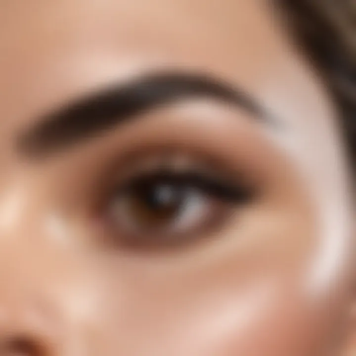 Close-up of eyebrow care products