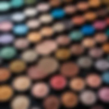 A palette showcasing a variety of shimmer colors