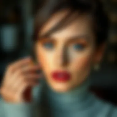 Trendy makeup look featuring highlighter