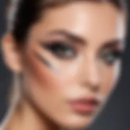 Model showcasing the elegance of black eyeshadow blended with eyeliner