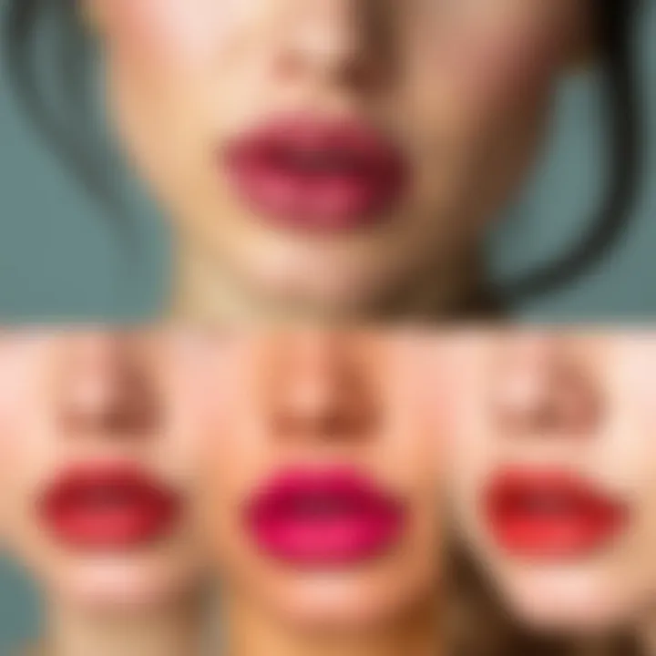 A variety of skin tones paired with corresponding matte lipstick colors