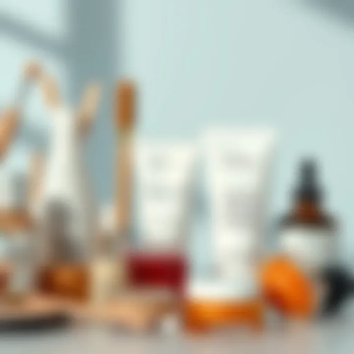 Close-up of skincare products that complement warm skin tones.
