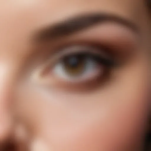 Close-up of beautifully enhanced small eyes with makeup techniques.