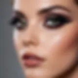 Close-up of smoky eye makeup showcasing depth and allure