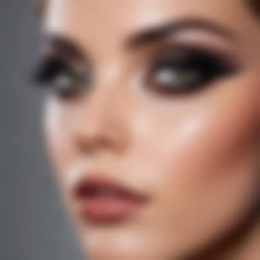 Close-up of smoky eye makeup showcasing depth and allure