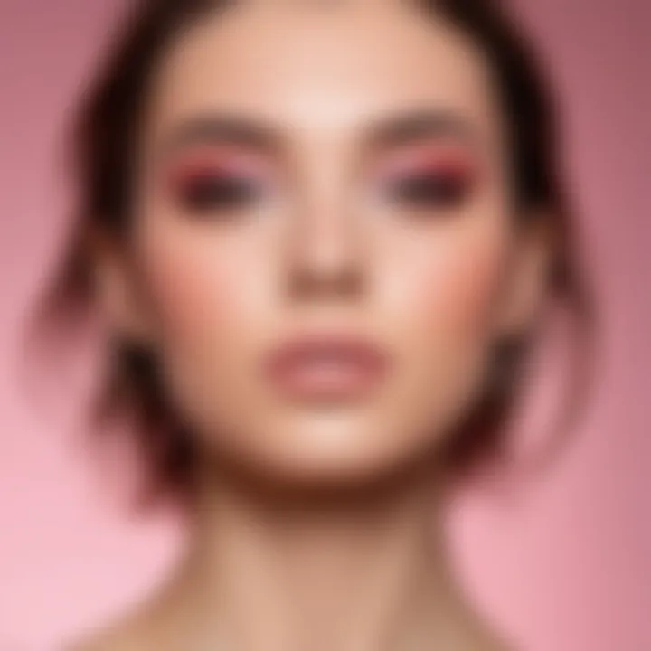 A model demonstrating soft girl makeup application techniques with a focus on blending