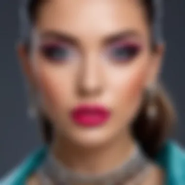 Complete Look: Makeup and Accessories Harmony A beautifully dressed model with stunning eye makeup and accessories complementing her outfit.