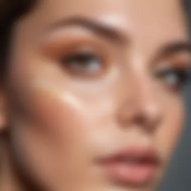 Close-up of concealer application on the under-eye area