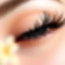 A close-up of lush, voluminous false eyelashes