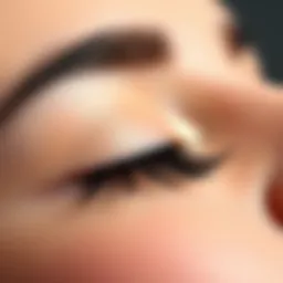 A close-up view of single false eyelashes showcasing their texture and curl