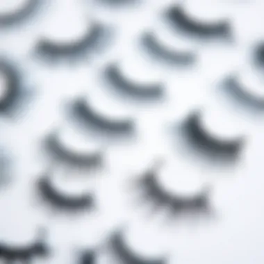 Diverse Styles of Single False Eyelashes An aesthetically pleasing arrangement of different types of single false eyelashes