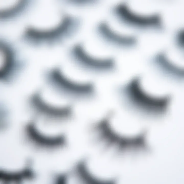Diverse Styles of Single False Eyelashes An aesthetically pleasing arrangement of different types of single false eyelashes