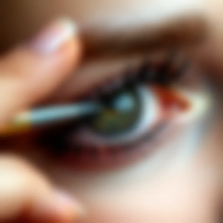 Applying Single False Eyelashes with Precision Detailed illustration of the application technique for single false eyelashes