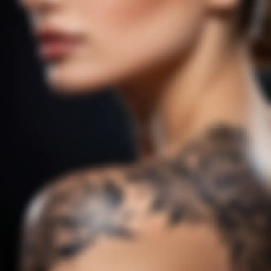 Illustration of tattoo cover cream application on skin