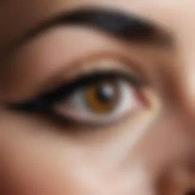 Close-up of shadowed eyeliner detail