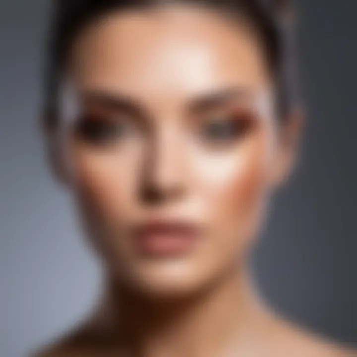 Visual representation of light and shadow in makeup application