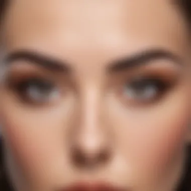 A close-up view of elegantly shaped long eyebrows accentuating facial features