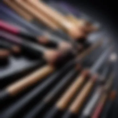 Essential Tools for Flawless Application An array of high-quality makeup brushes elegantly arranged