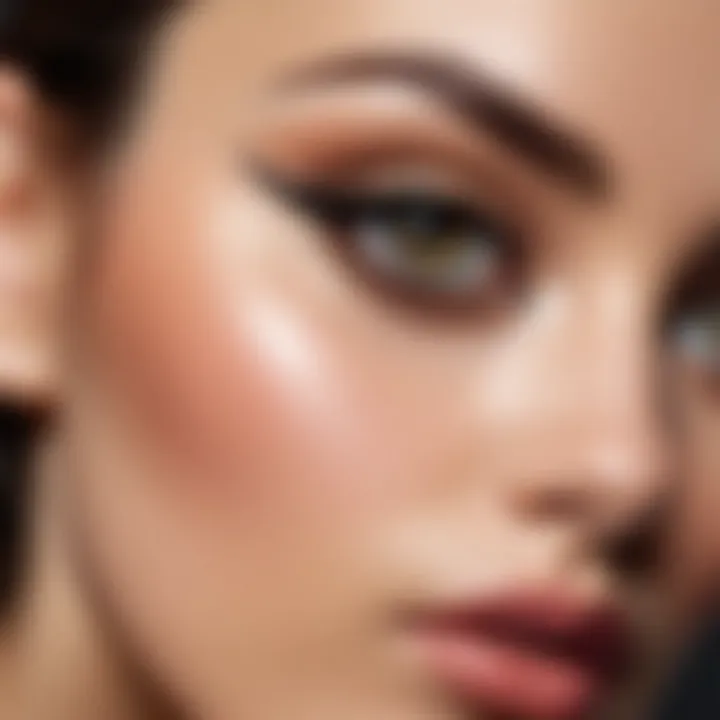 Close-up of eyeliner applied with spoon technique