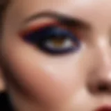 A close-up of dark tone makeup showcasing rich colors and textures.