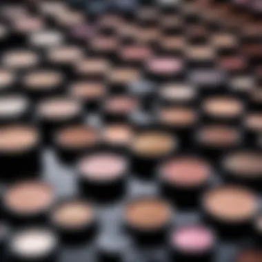 Selection of makeup products laid out for eye application